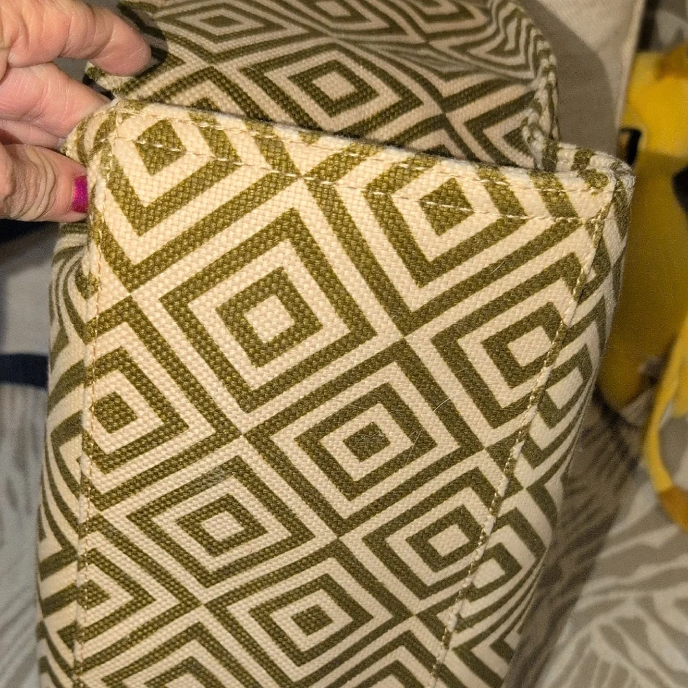 Spartina 449 Tan And Brown  Diamond Pattern Tote  - RETIRED